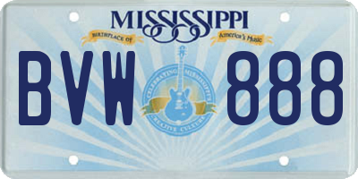 MS license plate BVW888