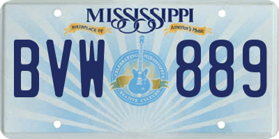 MS license plate BVW889