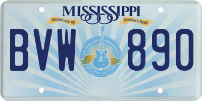 MS license plate BVW890