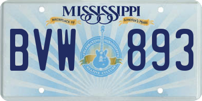 MS license plate BVW893