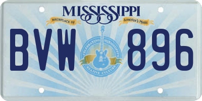 MS license plate BVW896