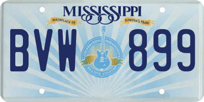 MS license plate BVW899