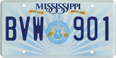 MS license plate BVW901
