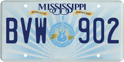 MS license plate BVW902