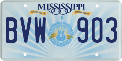 MS license plate BVW903