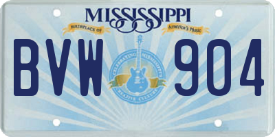 MS license plate BVW904