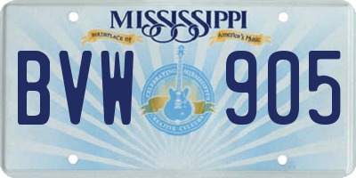 MS license plate BVW905