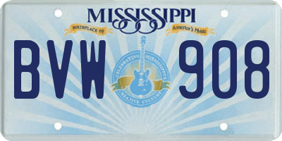 MS license plate BVW908