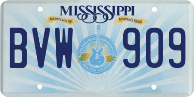 MS license plate BVW909