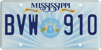MS license plate BVW910