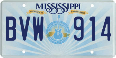 MS license plate BVW914
