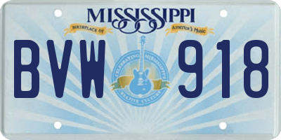 MS license plate BVW918