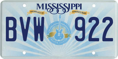 MS license plate BVW922