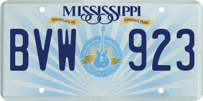 MS license plate BVW923