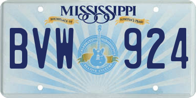 MS license plate BVW924