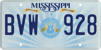 MS license plate BVW928