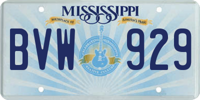 MS license plate BVW929