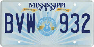 MS license plate BVW932