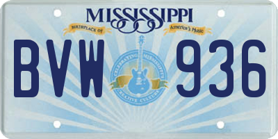 MS license plate BVW936