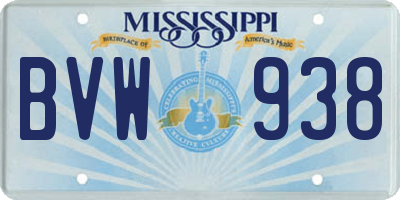 MS license plate BVW938