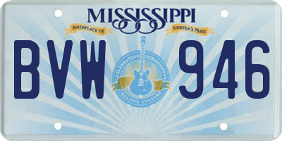 MS license plate BVW946