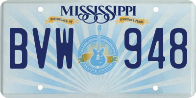 MS license plate BVW948