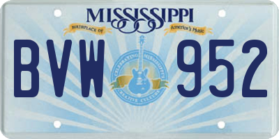 MS license plate BVW952