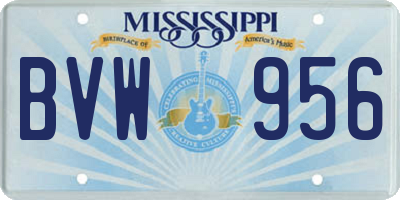 MS license plate BVW956