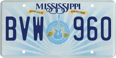 MS license plate BVW960