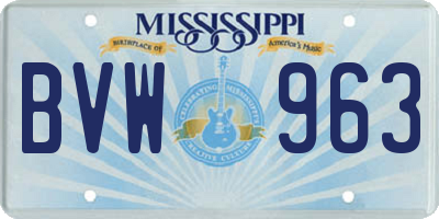 MS license plate BVW963