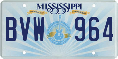 MS license plate BVW964