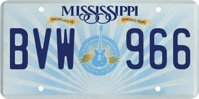 MS license plate BVW966