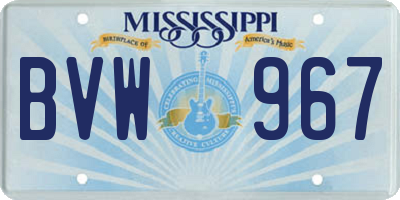 MS license plate BVW967