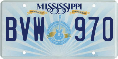 MS license plate BVW970