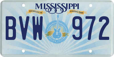 MS license plate BVW972