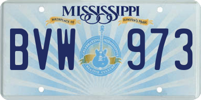 MS license plate BVW973