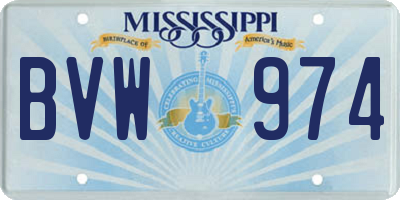 MS license plate BVW974