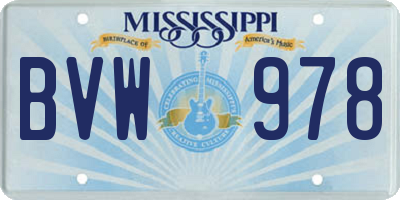 MS license plate BVW978