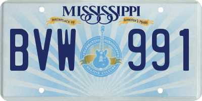 MS license plate BVW991