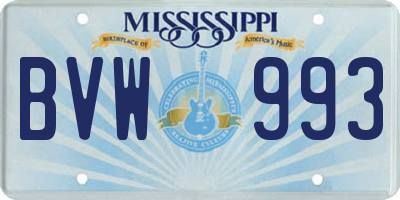 MS license plate BVW993