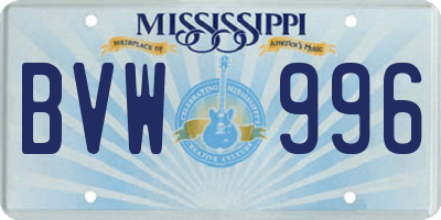 MS license plate BVW996