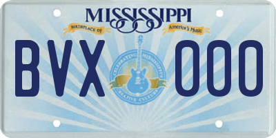 MS license plate BVX000