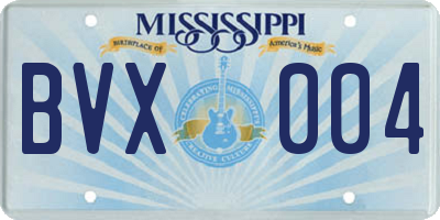 MS license plate BVX004