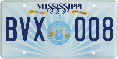 MS license plate BVX008