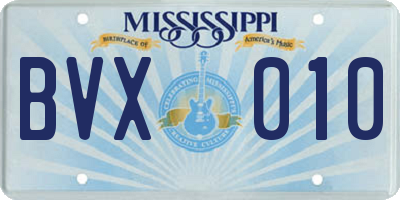 MS license plate BVX010