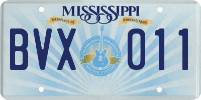 MS license plate BVX011