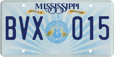 MS license plate BVX015