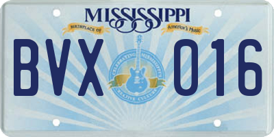 MS license plate BVX016