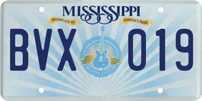 MS license plate BVX019