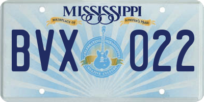 MS license plate BVX022